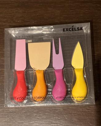Set coltelli formaggio Excelsa 4 pezzi colorati