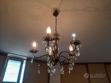 Lampadario 5 bracci stile Maria Teresa 