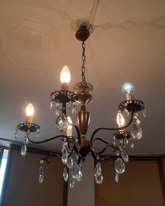 Lampadario 5 bracci stile Maria Teresa 