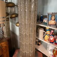 Lampada da terra vintage in metallo e plixiglass