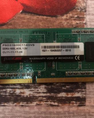 RAM PSD31600C114GVS DDR3-1600 4GB CL11