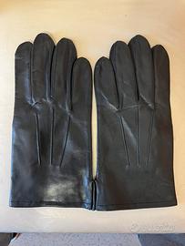 Guanti in pelle nera da uomo