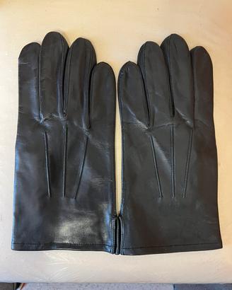 Guanti in pelle nera da uomo