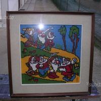Quadro punto- croce i sette nani