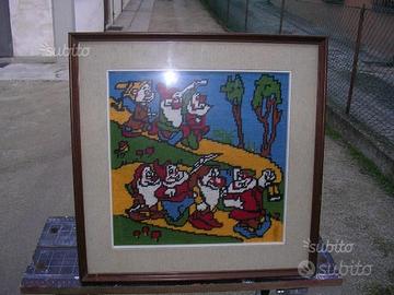 Quadro punto- croce i sette nani