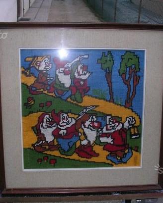 Quadro punto- croce i sette nani