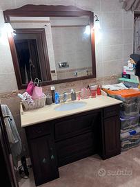 Mobile bagno con marmo + credenza per asciugamani