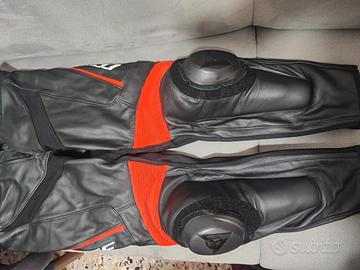 PANTALONI PELLE DAINESE RACING 3 ROSSO FLUO T 54