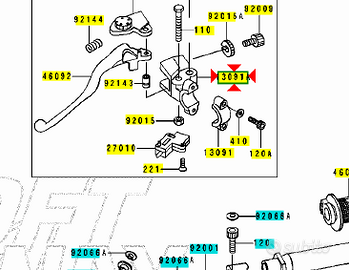 Supporto leva frizione Kawasaki ZR7 130911652