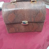 borsa a bauletto a manico corto in pelle di pitone