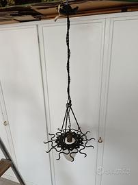 lampadario in ferro battuto anni 40