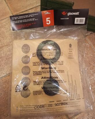 8 Sacchi filtro Gisowatt per detriti
