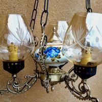 Sinfonia di Fiori-Lampadario in porcellana vetro