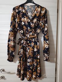 Abito shein floreale nero e marrone  xl leggero 