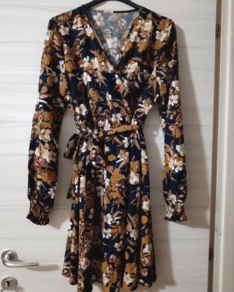 Abito shein floreale nero e marrone  xl leggero 