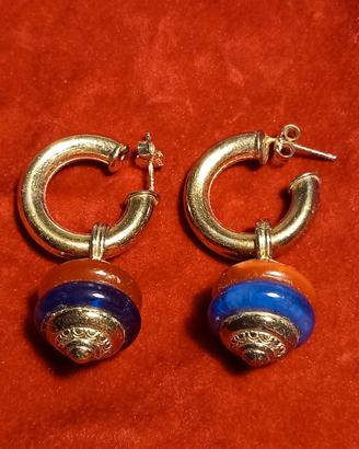 Argento 925 Orecchini Dorati vintage 