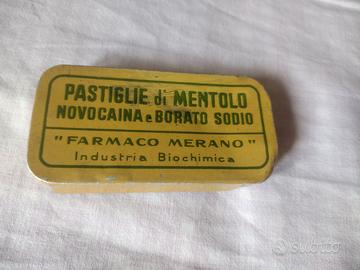 scatolina latta vintage vuota pastiglie di mentolo