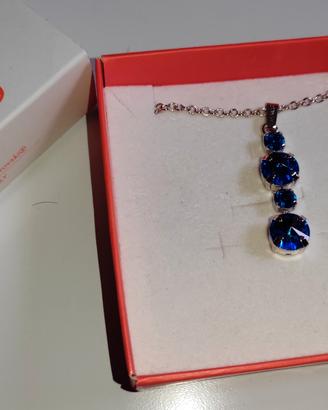 Collana Malù argento zirconi blu