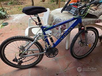 Bicicletta da sistemare, colore blu, freni a disco
