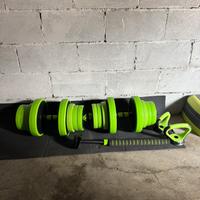 Set manubri e bilancere 50kg totali