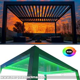 Pergole bioclimatiche 4x4 motorizzate lamelle LED