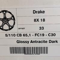 CERCHI NUOVI RAGGIO 18 POLLICI ALFA ROMEO GIULIETT