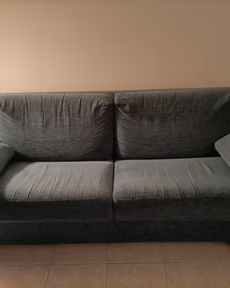 COPPIA DIVANI IN TESSUTO RIGATO BLU.