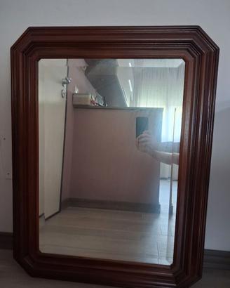 SPECCHIO CON CORNICE IN LEGNO 85X65 CM