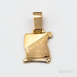 Ciondolo in oro giallo 18 kt "RH" E.266