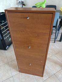 Scarpiera salvaspazio 3 ribalte effetto legno noce