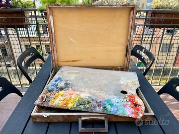 Valigetta Cassetta In Legno Per Artisti Pittori