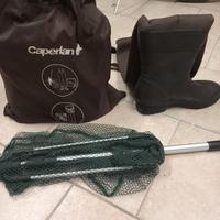 Retino e stivali da pesca
