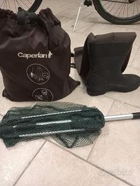 Retino e stivali da pesca