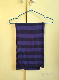Sciarpa Tommy Hilfiger uomo a righe viola e nera