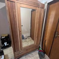 Armadio antico specchio legno