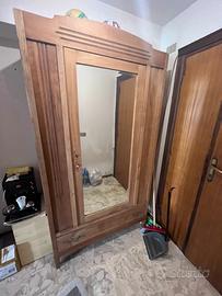 Armadio antico specchio legno