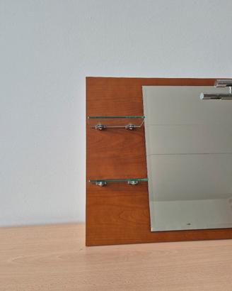 specchio bagno con mensole e faretti