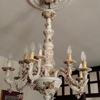 Lampadario in ceramica a 6 bracci