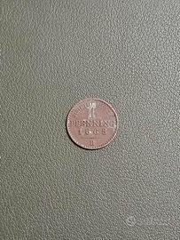 moneta 1 pfennig 1868 B - Prussia Germany