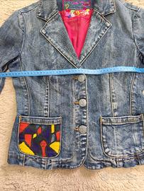 Giacca jeans con dipinto a mano taglia M