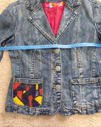 Giacca jeans con dipinto a mano taglia M