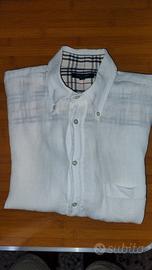 camicia Burberry lino uomo mezza manica
