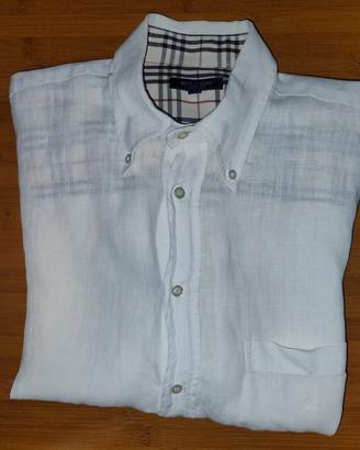 camicia Burberry lino uomo mezza manica