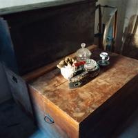 Baule legno cassa, cassone, cofano, forziere