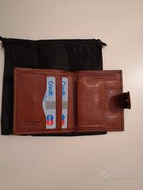 Portafogli artigianale pelle-cuoio marrone NUOVO