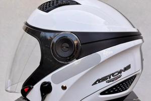Casco moto Astone DJ10 - bianco/nero - taglia S