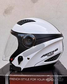 Casco moto Astone DJ10 - bianco/nero - taglia S