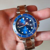 Orologio OLEVS al quarzo stile ROLEX, blu/oro!