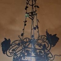 Lampadario ferro battuto, fine '800