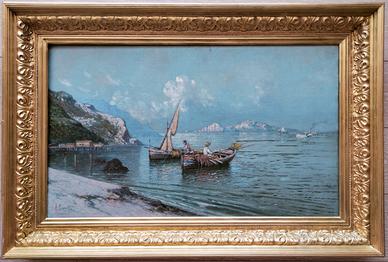 Giuseppe carelli olio tela napoli capri napoletano